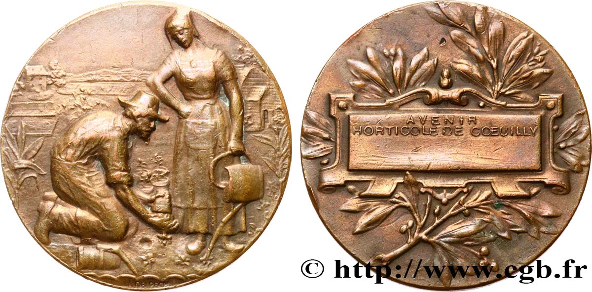 AGRICULTURAL, HORTICULTURAL, FISHING AND HUNTING SOCIETIES Médaille de récompense, Avenir horticole XF