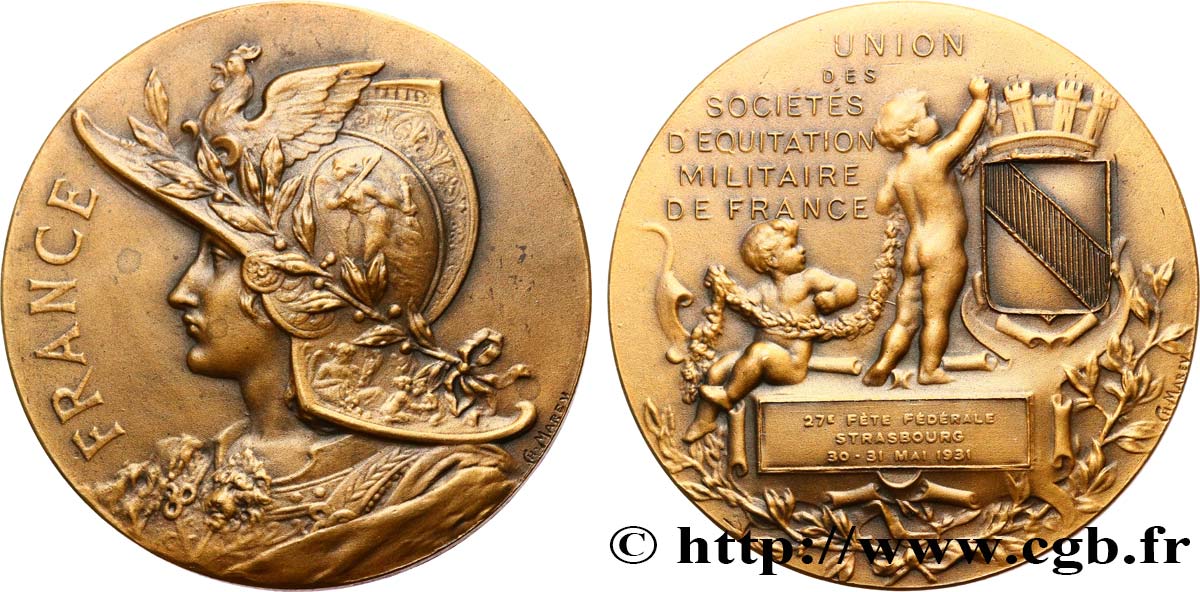 TERCERA REPUBLICA FRANCESA Médaille de récompense, Société d’équitation Militaire MBC+