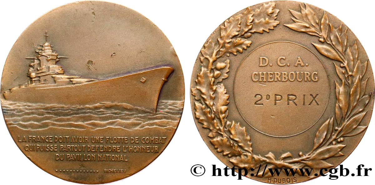 TROISIÈME RÉPUBLIQUE Médaille, Cherbourg TTB