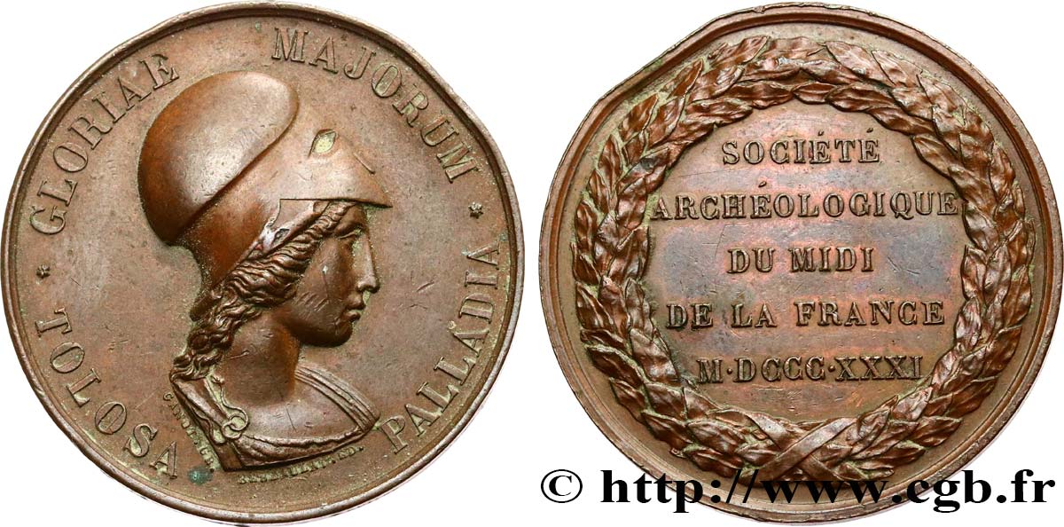 ACADÉMIES ET SOCIÉTÉS SAVANTES Médaille, Société Archéologique du midi BC+