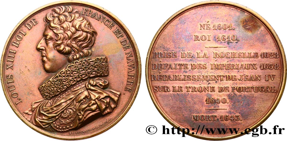 LOUIS-PHILIPPE Ier Médaille, Roi Louis XIII TTB