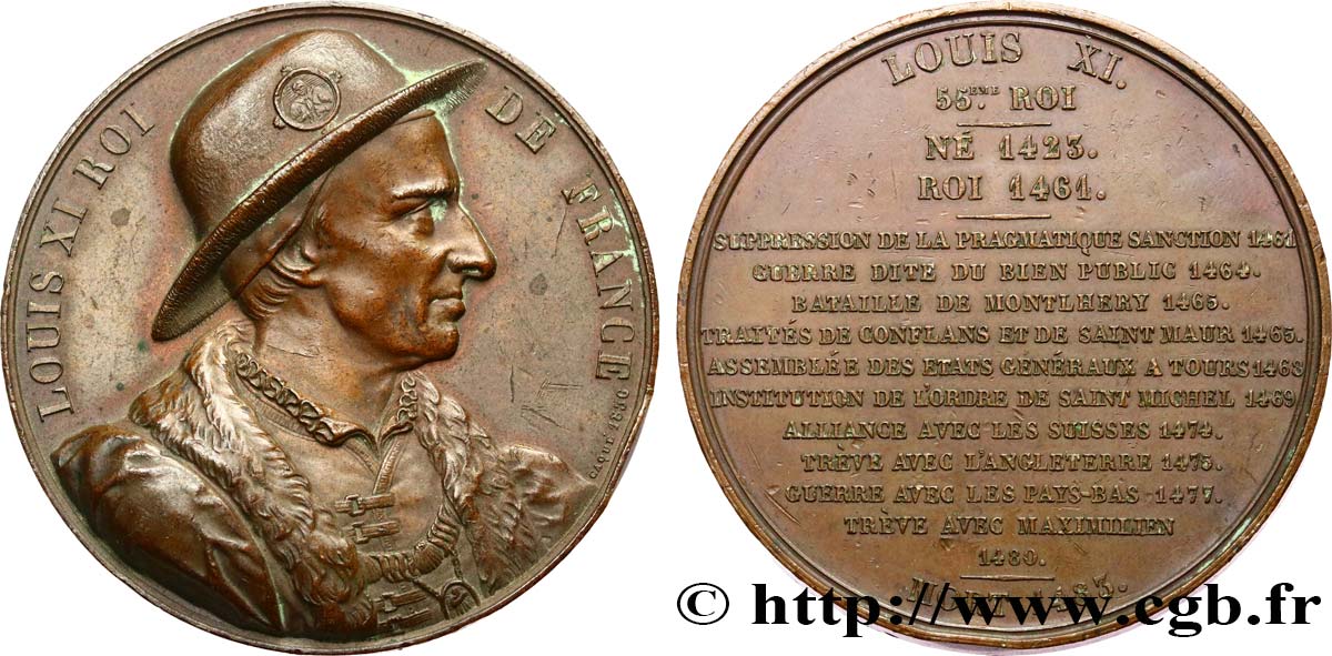 LOUIS-PHILIPPE Ier Médaille, Roi Louis XI TTB