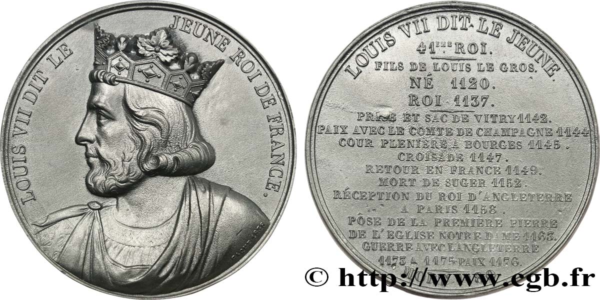 LOUIS-PHILIPPE I Médaille, Roi Louis VII le Jeune AU