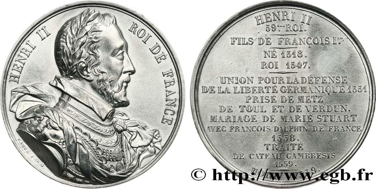 LUIS FELIPE I Médaille, Roi Henri II MBC+