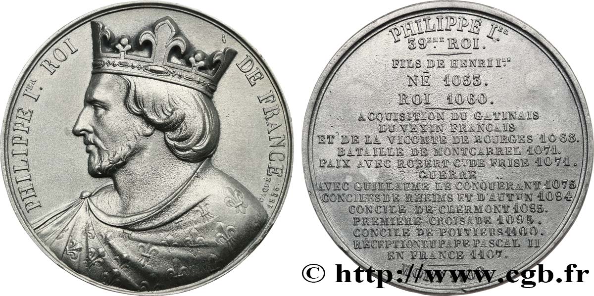 LOUIS-PHILIPPE Ier Médaille, Roi Philippe Ier TTB+