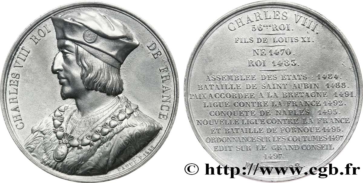 LOUIS-PHILIPPE Ier Médaille, Roi Charles VIII TTB+