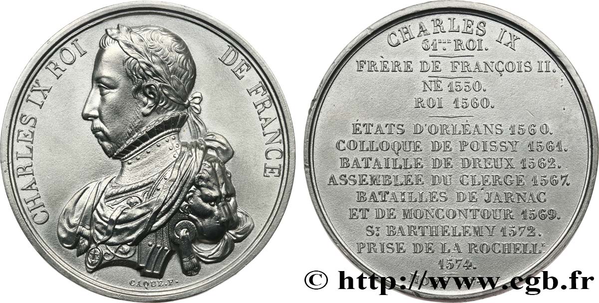 LUIGI FILIPPO I Médaille, Roi Charles IX SPL