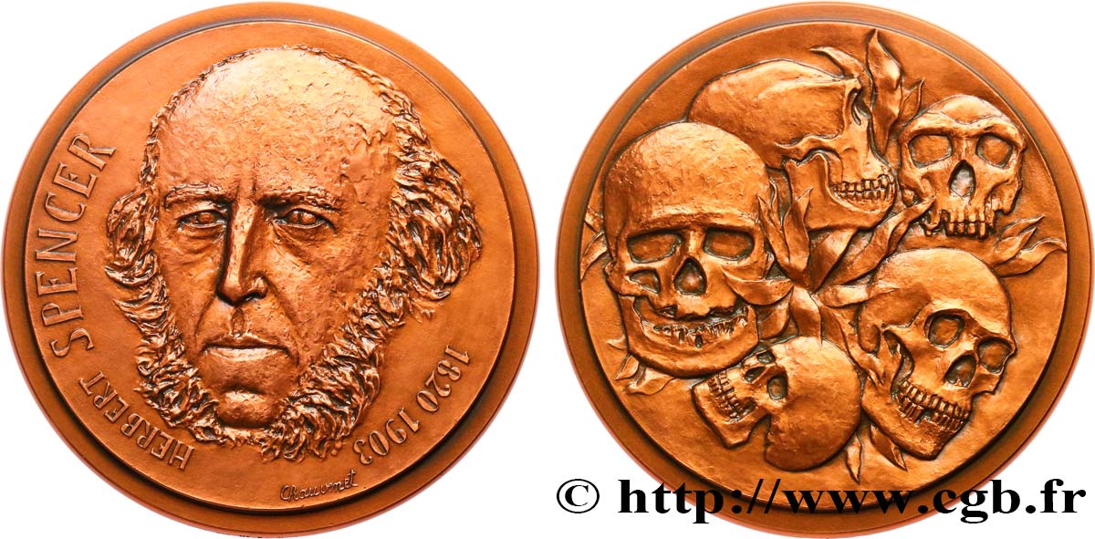 LITERATURE : WRITERS - POETS Médaille, Herbert Spencer, n°8 EBC
