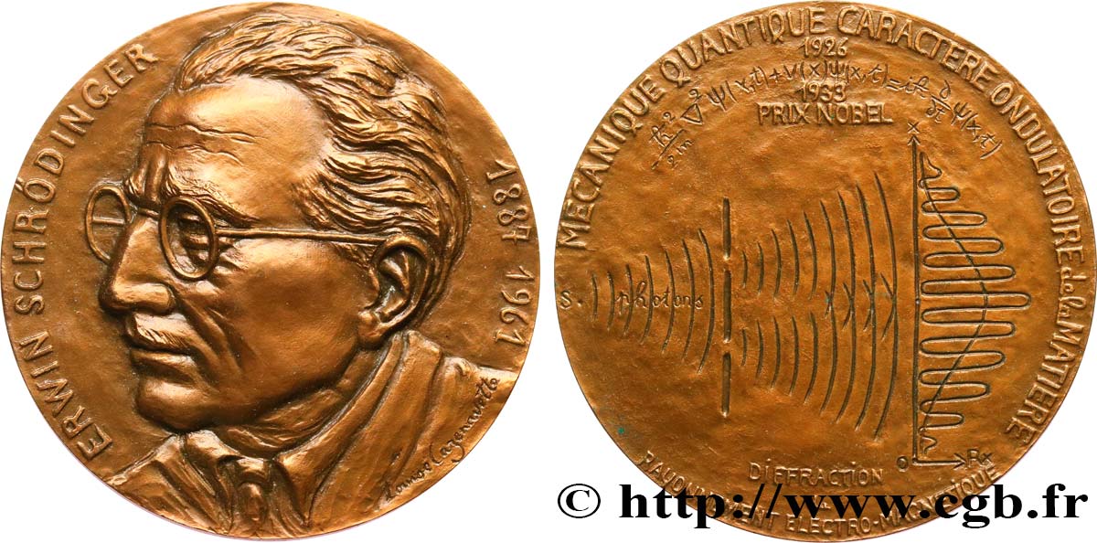 SCIENCES & SCIENTIFIQUES Médaille, Erwin Schrödinger AU