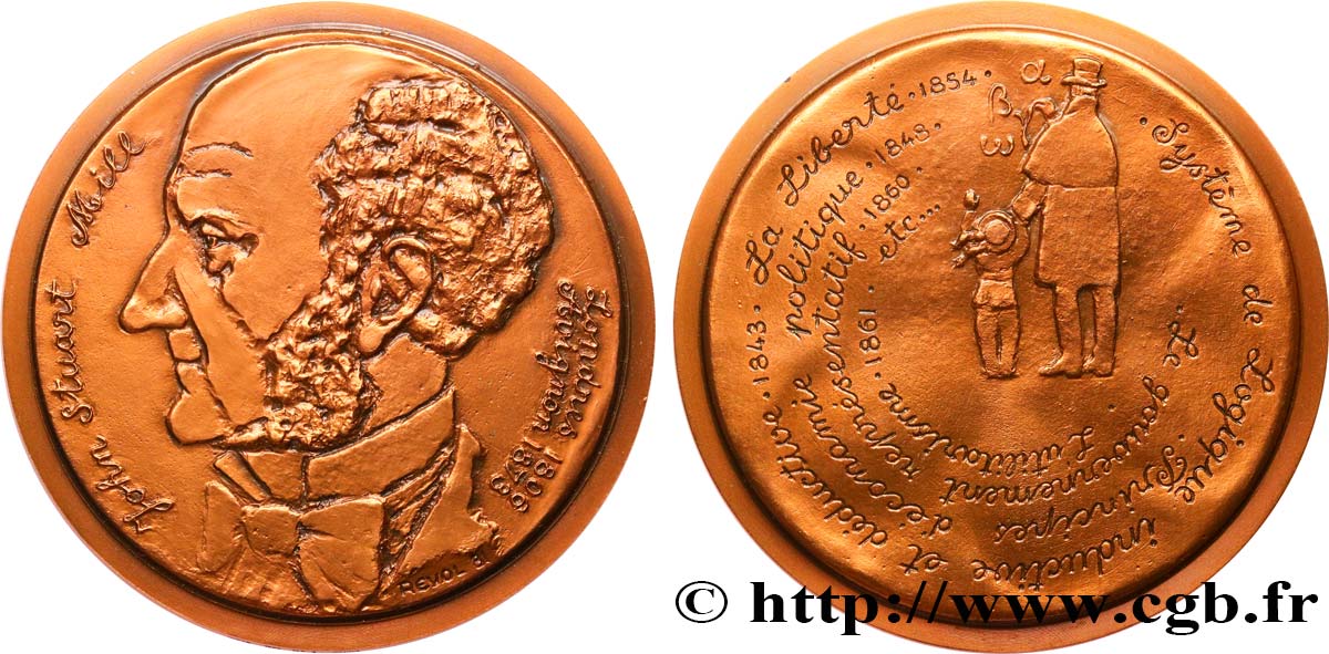 LITTÉRATURE : ÉCRIVAINS/ÉCRIVAINES - POÈTES Médaille, John Stuart Mill, n°1 SUP