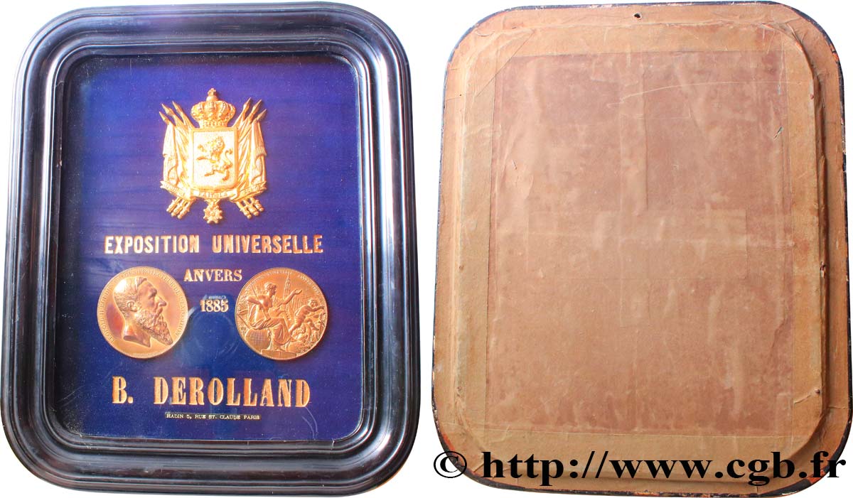 BELGIUM - KINGDOM OF BELGIUM - LEOPOLD II Tableau, Fac-similé, Médaille, Exposition Universelle AU