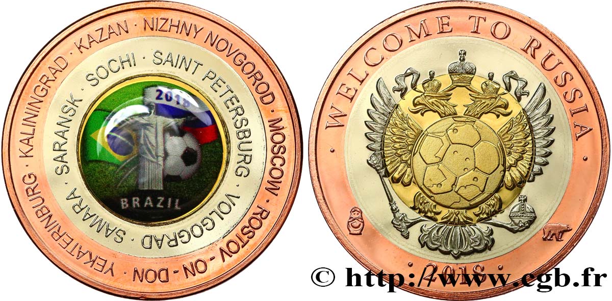 FÉDÉRATION DE RUSSIE Médaille, coupe du monde, football - Brésil SPL