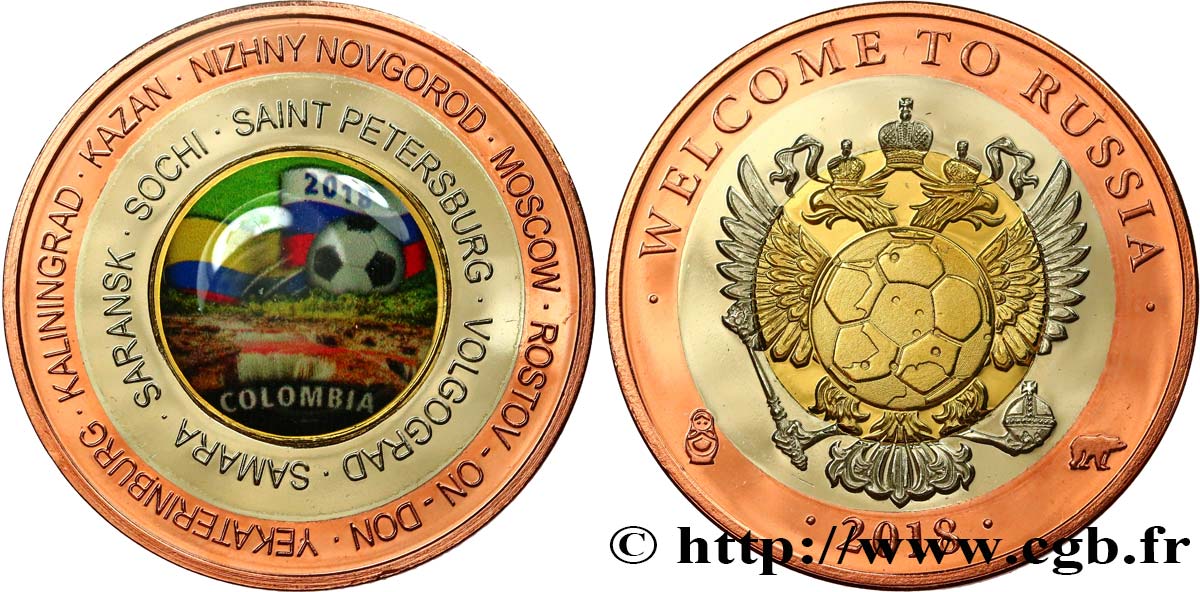 FÉDÉRATION DE RUSSIE Médaille, coupe du monde, football - Colombie SPL