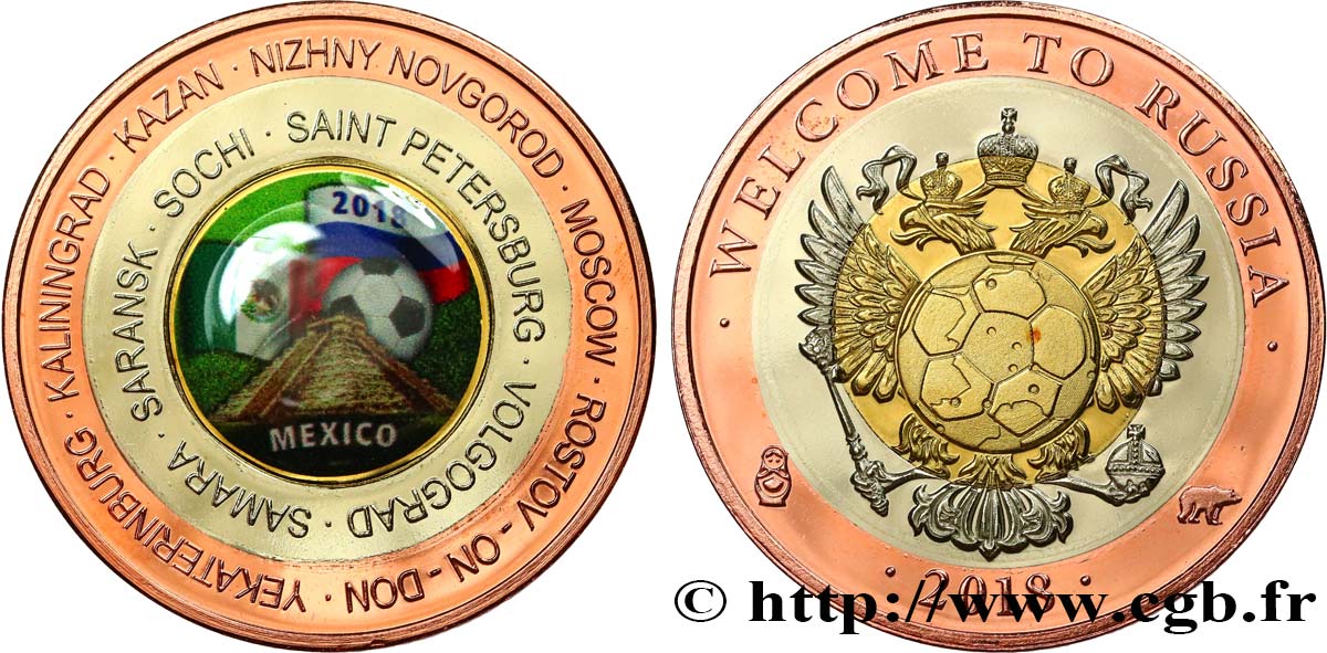 FÉDÉRATION DE RUSSIE Médaille, coupe du monde, football - Mexique SPL