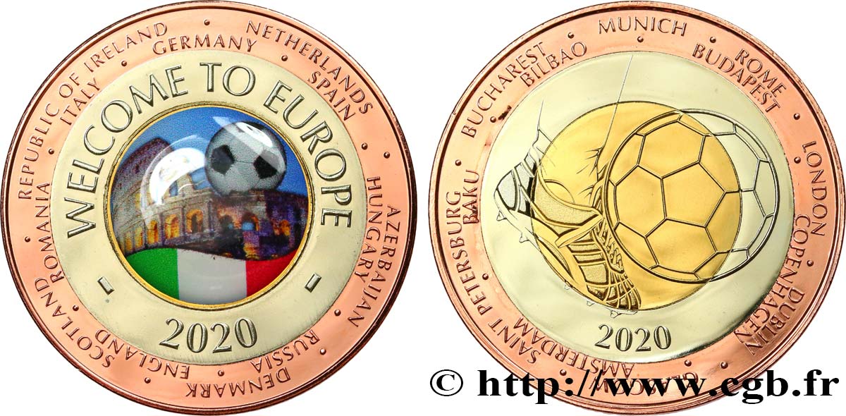 EUROPA Médaille, euro UEFA football, France - Italie fST