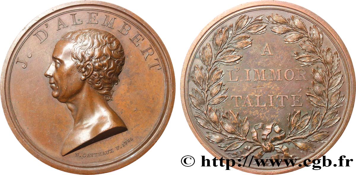 SCIENCES & SCIENTIFIQUES Médaille, Jean Le Rond d Alembert AU
