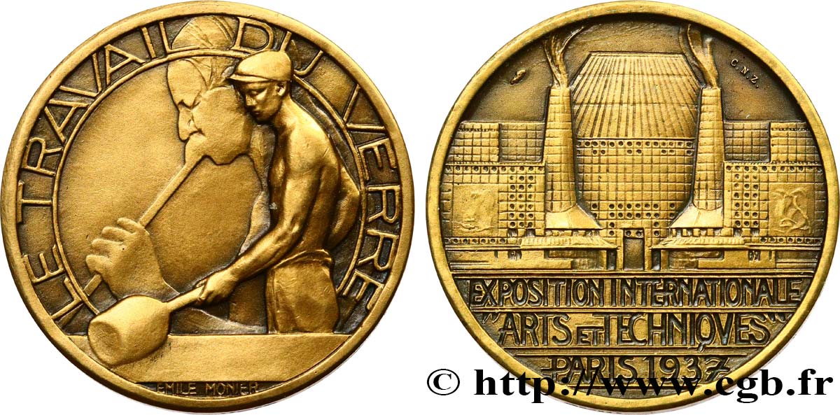 TROISIÈME RÉPUBLIQUE Médaille, Travail du verre SUP