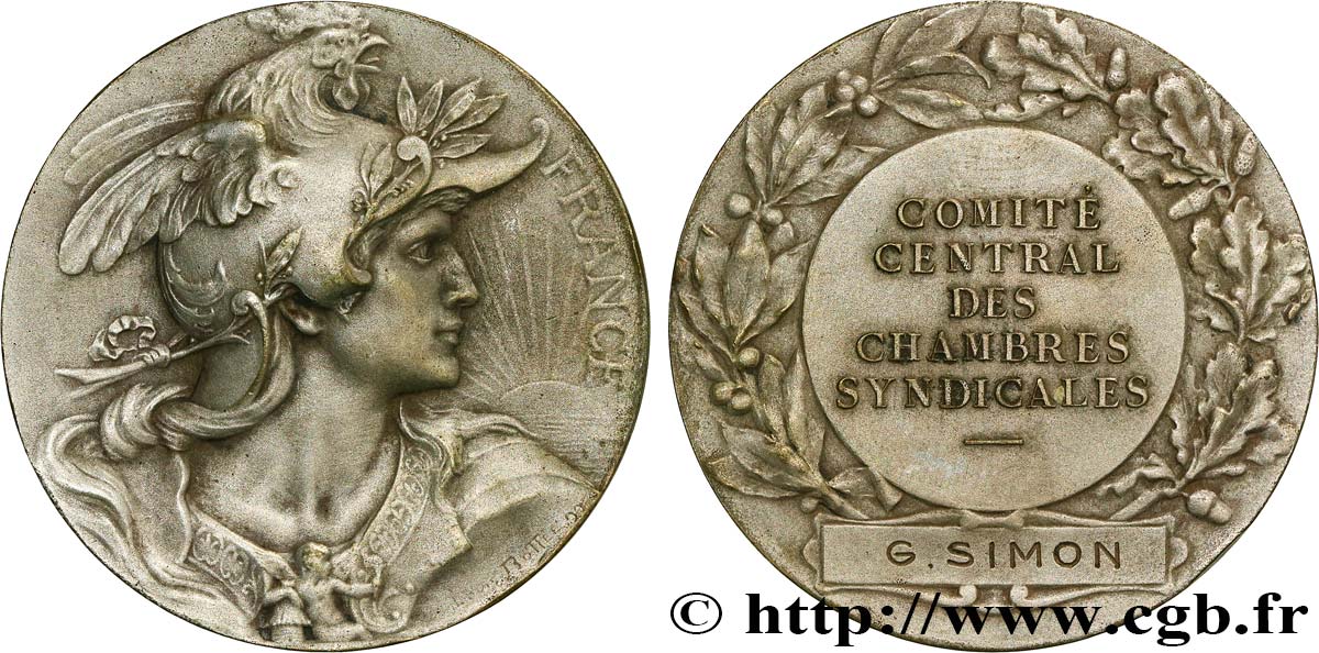 ASSOCIATIONS PROFESSIONNELLES - SYNDICATS Médaille de récompense, FRANCE TTB+