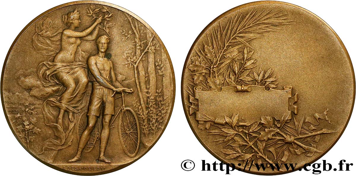 TROISIÈME RÉPUBLIQUE Médaille de récompense, cyclisme TTB/TTB+