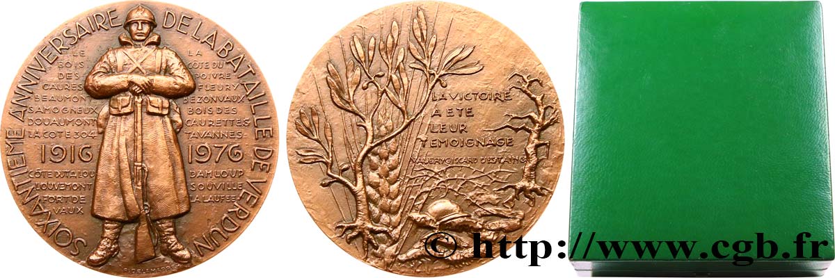 FUNFTE FRANZOSISCHE REPUBLIK Médaille, Soixantième anniversaire de la Bataille de Verdun VZ