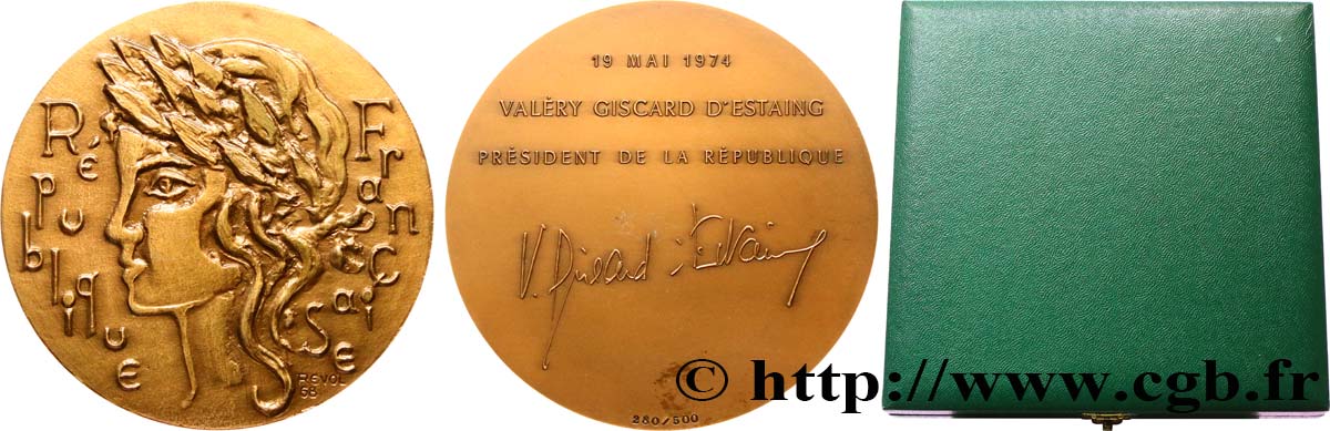QUINTA REPUBLICA FRANCESA Médaille, Valéry Giscard d’Estaing EBC
