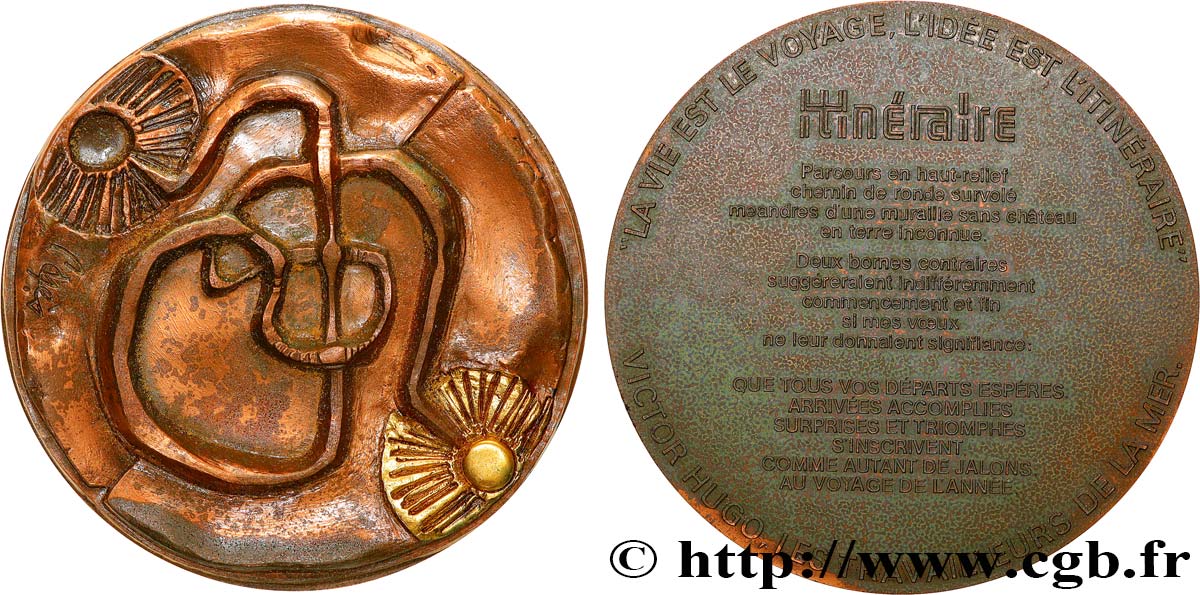 LITTÉRATURE : ÉCRIVAINS/ÉCRIVAINES - POÈTES Médaille, Itinéraire de Victor Hugo SUP/TTB+