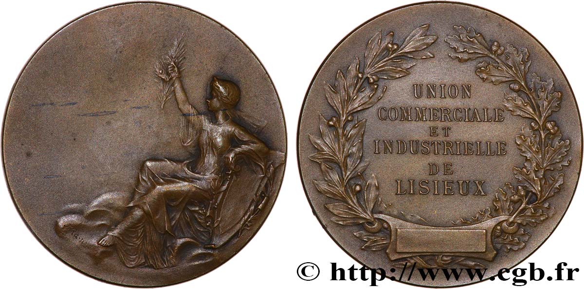 TERZA REPUBBLICA FRANCESE Médaille, Union commerciale et industrielle de Lisieux q.SPL