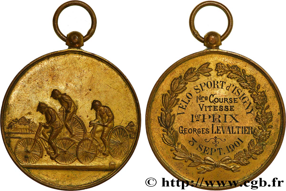 DRITTE FRANZOSISCHE REPUBLIK Médaille, Premier prix, Vélo sport SS