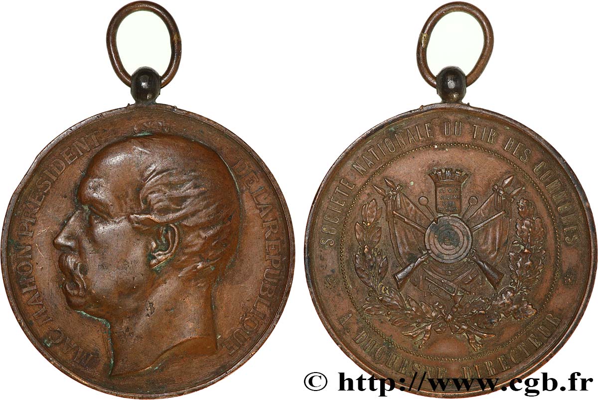 DRITTE FRANZOSISCHE REPUBLIK Médaille d’honneur, Mac-Mahon, Société nationale du tir des communes de France SS