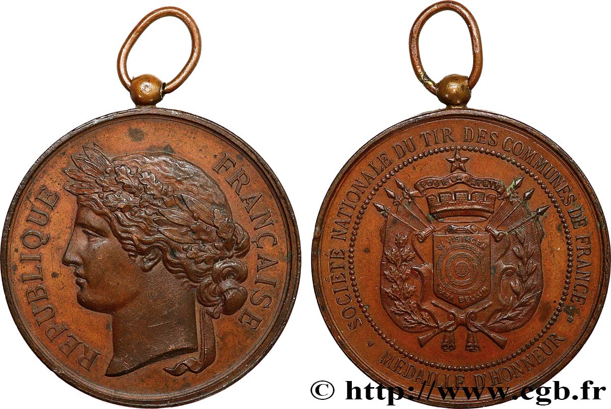 SHOOTING AND ARQUEBUSE Médaille d’honneur, Société Nationale du Tir des communes de France AU