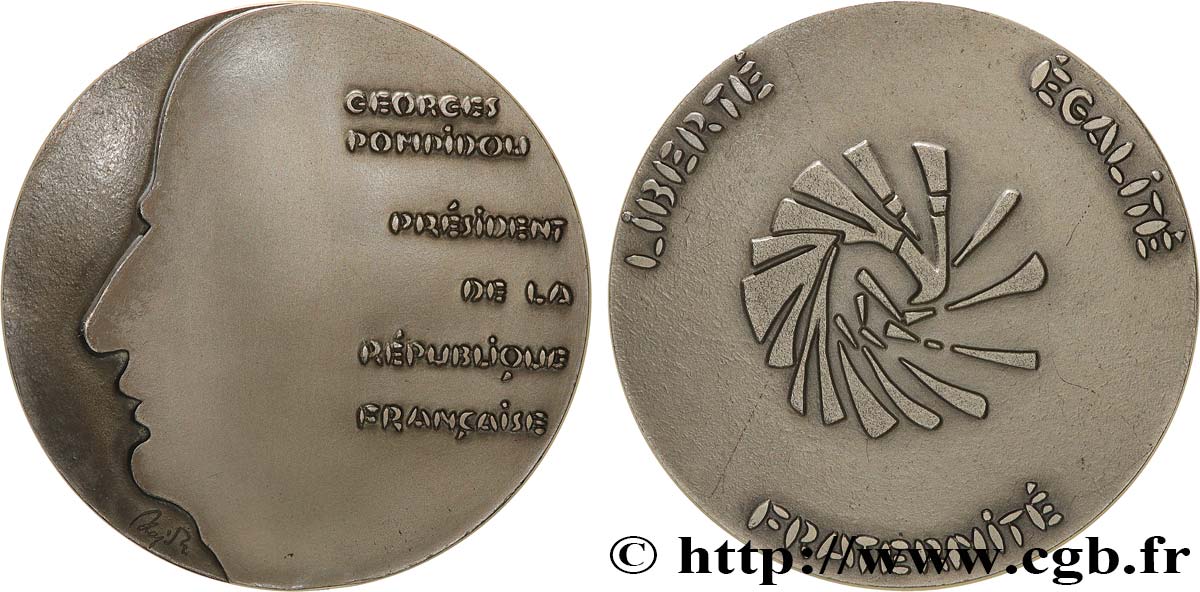 CINQUIÈME RÉPUBLIQUE Médaille, Georges Pompidou SUP