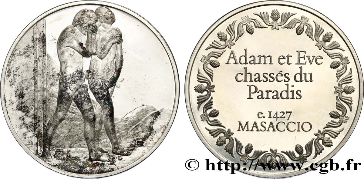 THE 100 GREATEST MASTERPIECES Médaille, Adam et Eve chassés de l’Eden de Masaccio SPL