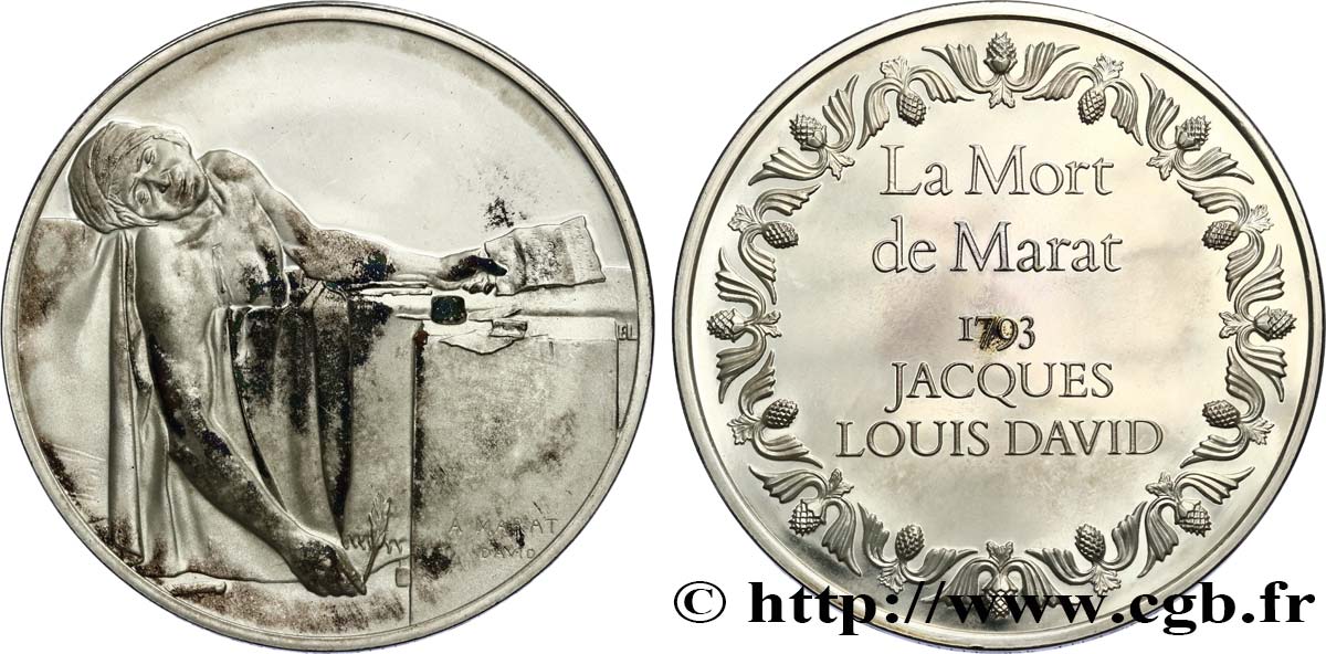 THE 100 GREATEST MASTERPIECES Médaille, La mort de Marat de David AU