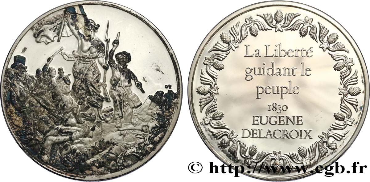 THE 100 GREATEST MASTERPIECES Médaille, La Liberté guidant le peuple de Delacroix EBC