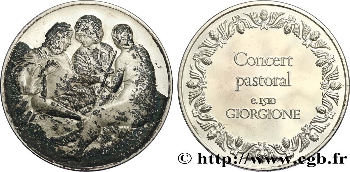 THE 100 GREATEST MASTERPIECES Médaille, Concert pastoral de Giorgione et Titien AU