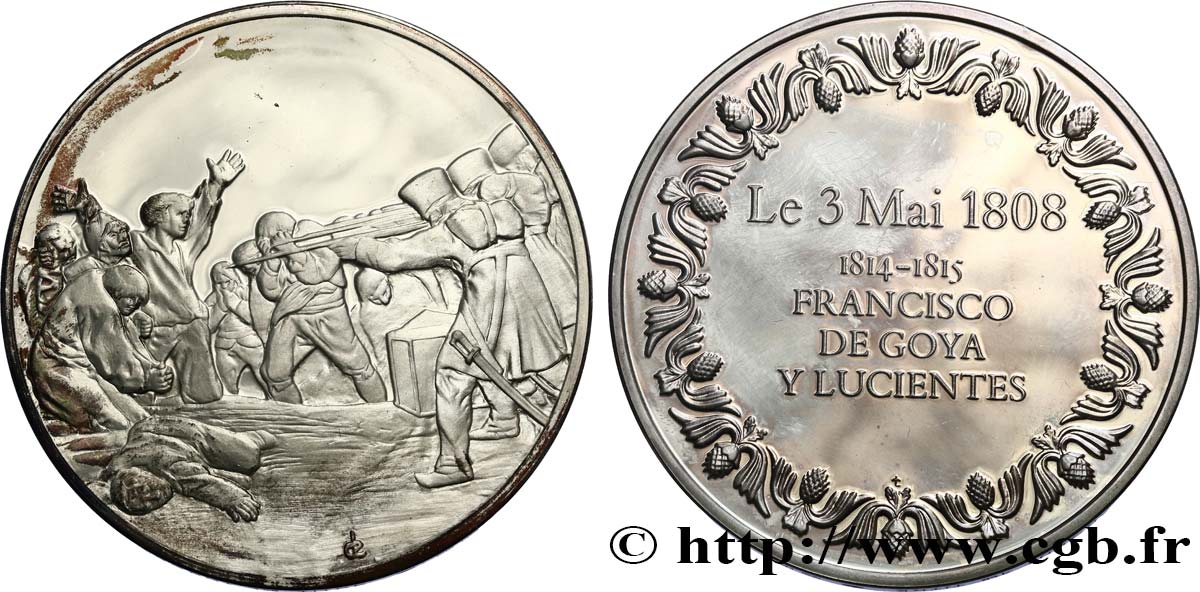 THE 100 GREATEST MASTERPIECES Médaille, Le 3 mai 1808 par Goya EBC