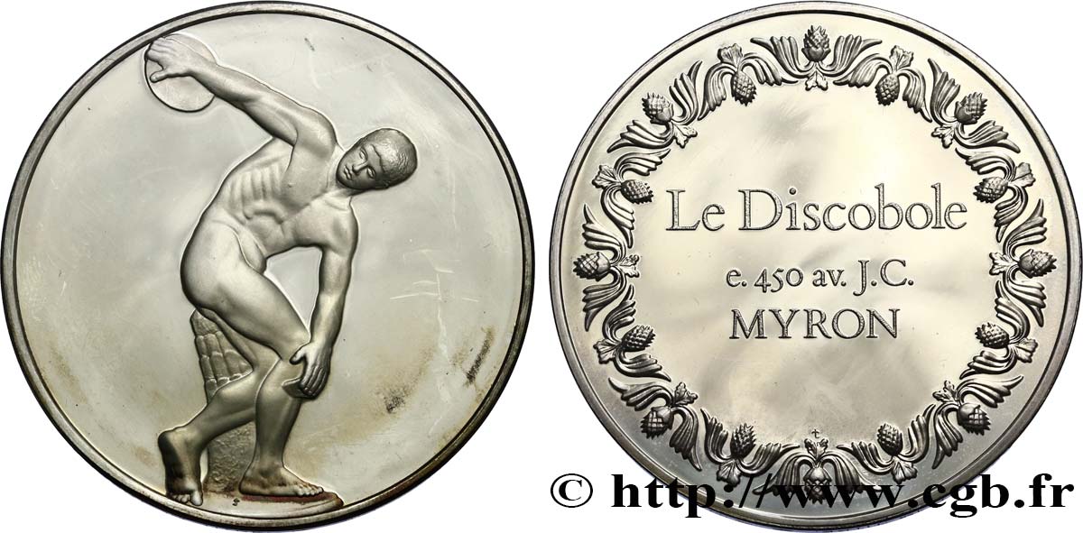 THE 100 GREATEST MASTERPIECES Médaille, Le discobole par Myron EBC