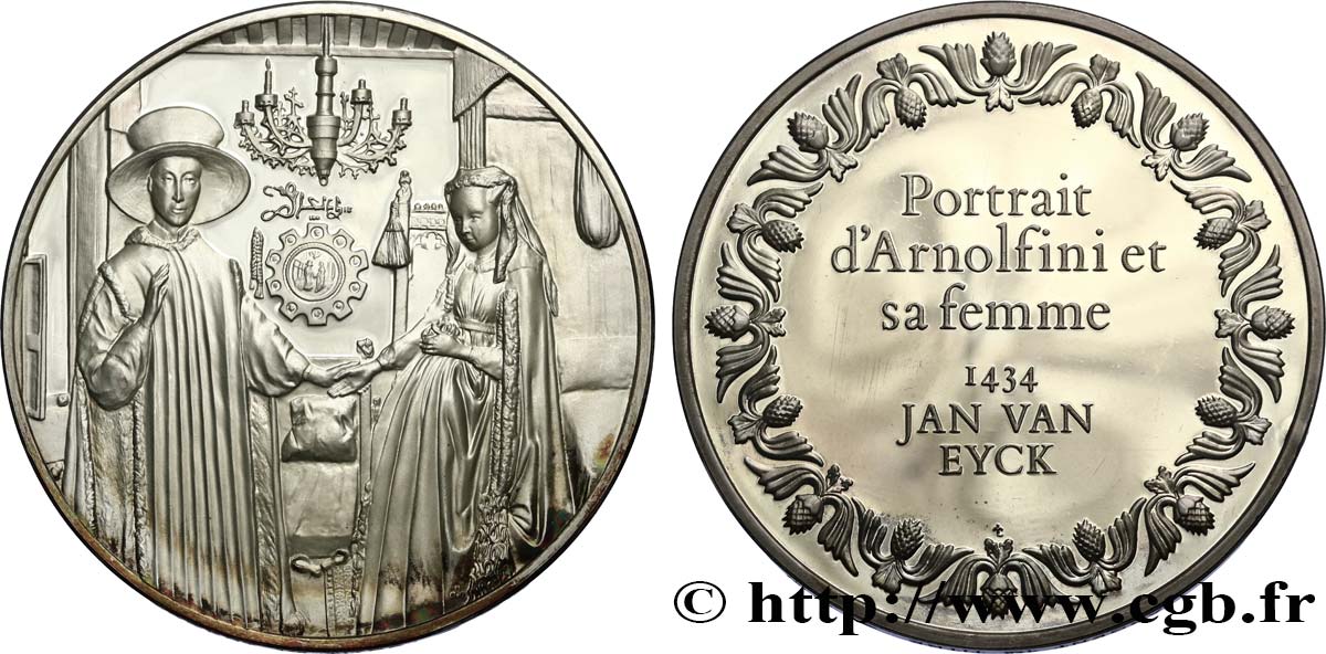THE 100 GREATEST MASTERPIECES Médaille, Portrait d’Arnolfini et sa femme SPL