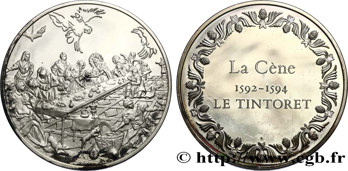 THE 100 GREATEST MASTERPIECES Médaille, La Cène de Le Tintoret AU