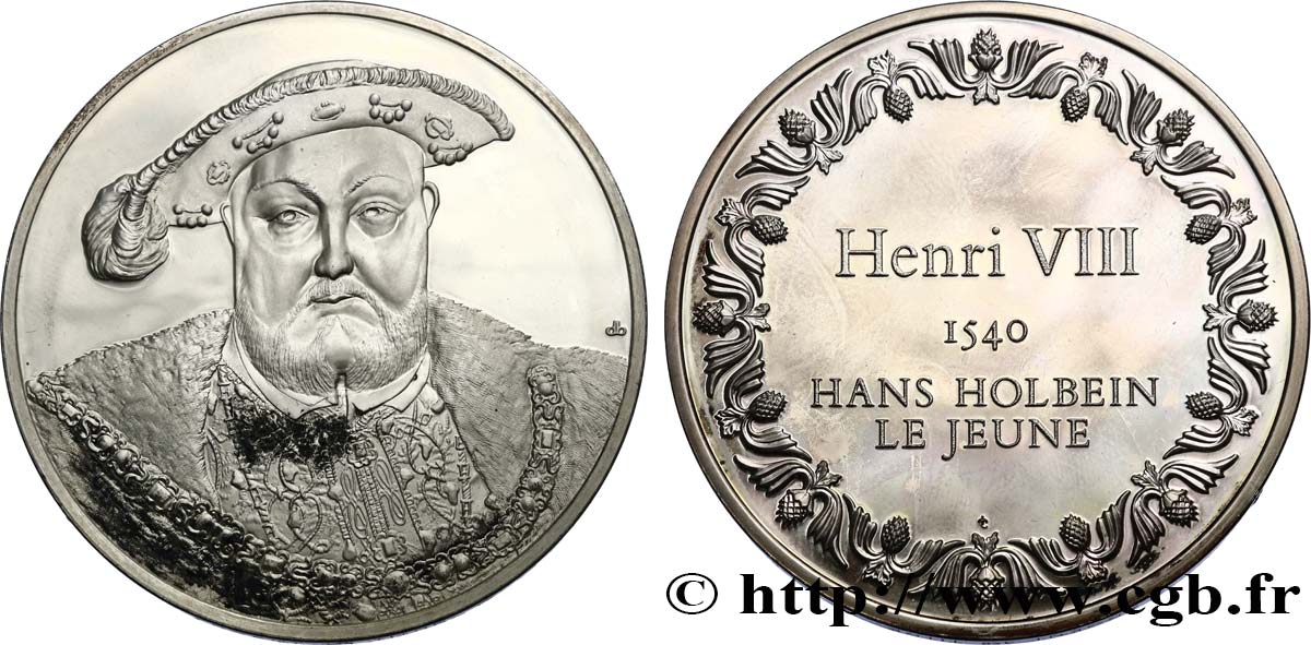 THE 100 GREATEST MASTERPIECES Médaille, Henri VIII par Holbein le Jeune AU