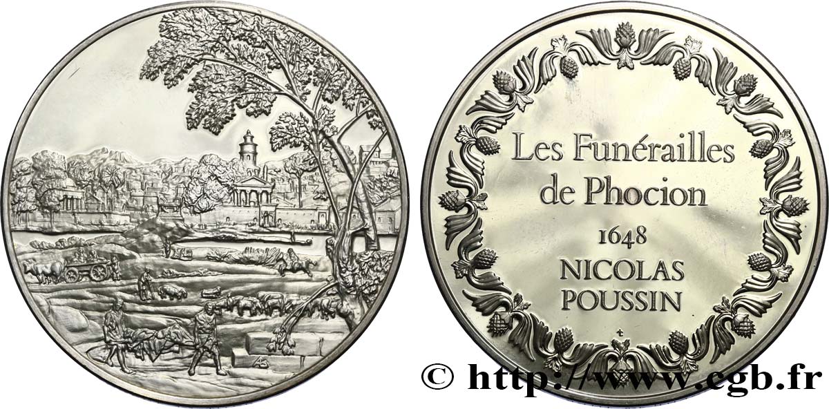 LES 100 PLUS GRANDS CHEFS-D OEUVRE Médaille, Les Funérailles de Phocion par Poussin SUP