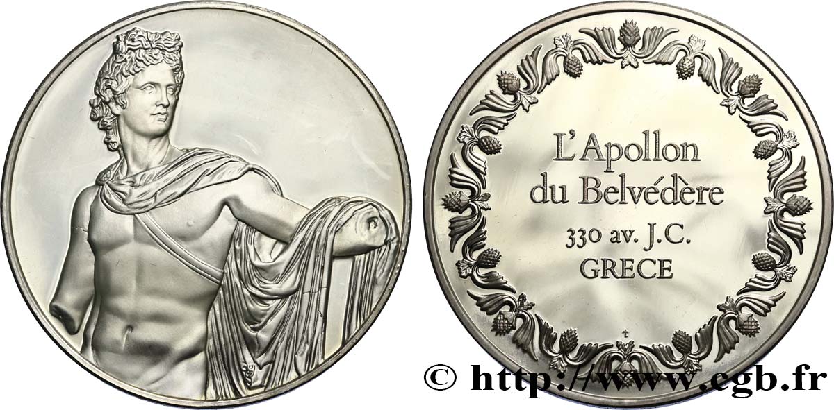 THE 100 GREATEST MASTERPIECES Médaille, L’Apollon du Belvédère AU