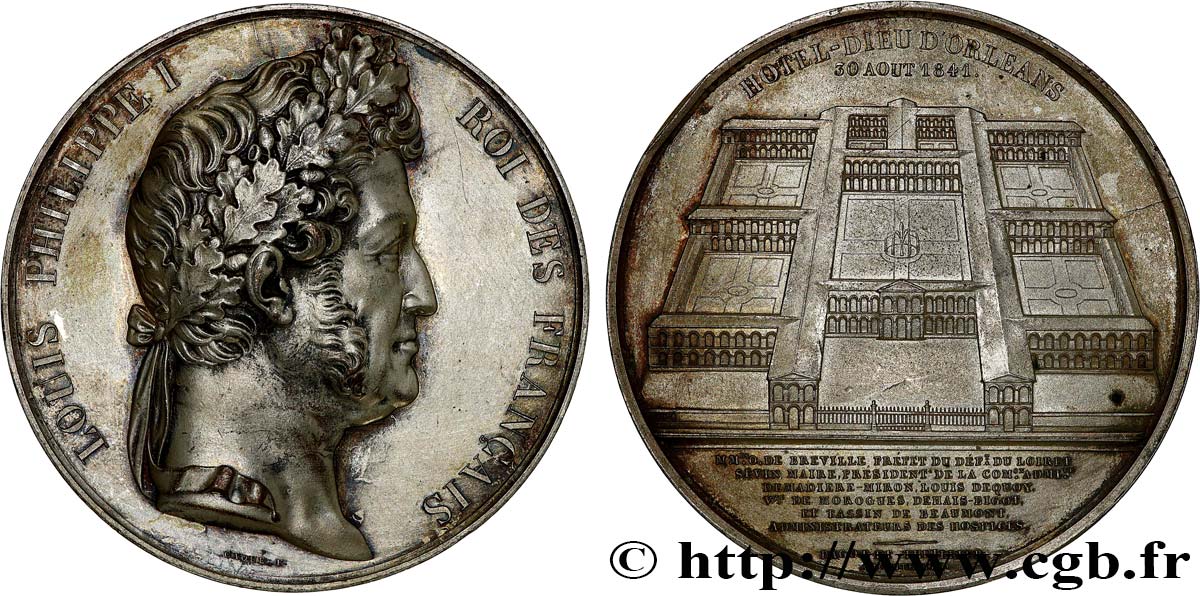 LUIGI FILIPPO I Médaille, Hôtel-Dieu d’Orléans q.SPL