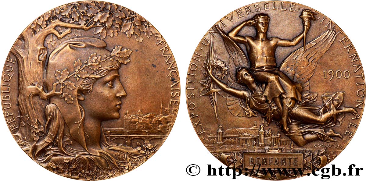 III REPUBLIC Médaille de l’exposition universelle de Paris AU