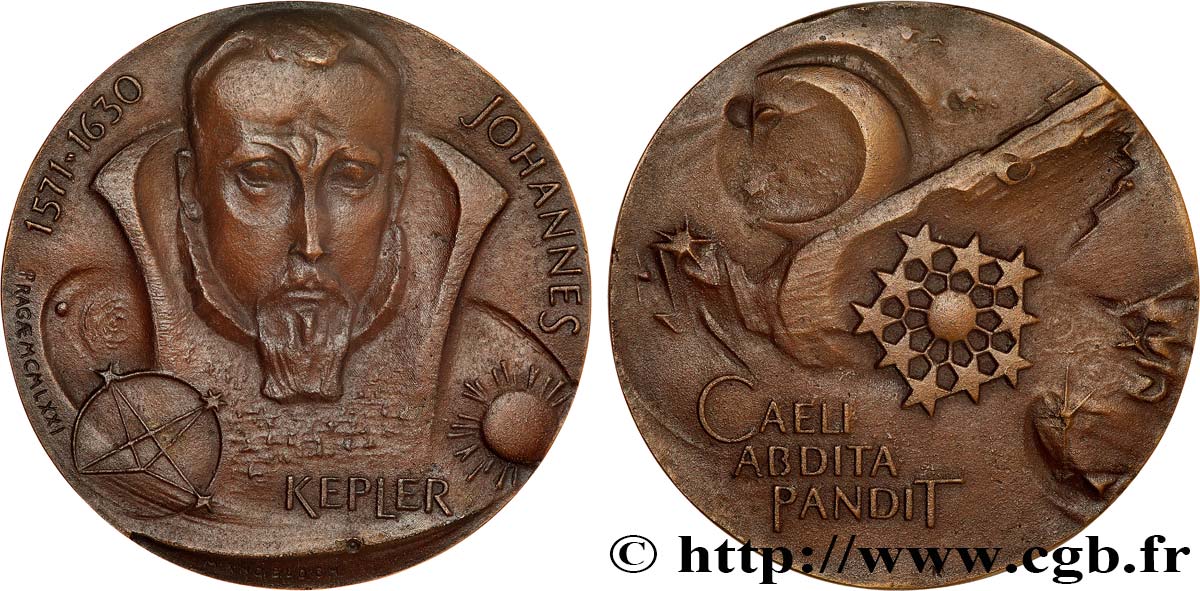 SCIENCES & SCIENTIFIQUES Médaille, Johannes Kepler, 400e anniversaire de sa naissance VZ