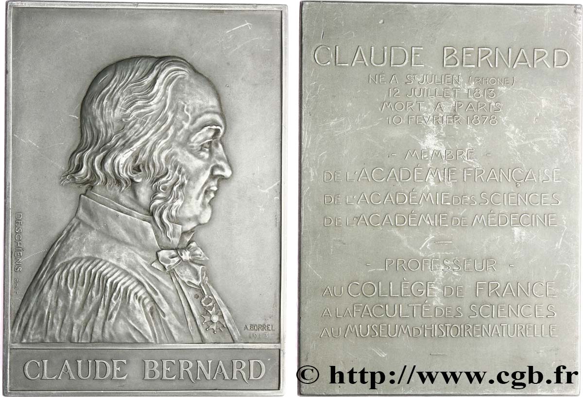 SCIENCES & SCIENTIFIQUES Plaque, Claude Bernard q.SPL