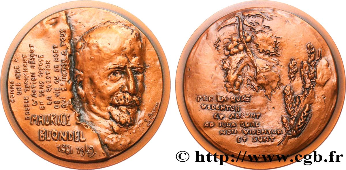 LITTÉRATURE : ÉCRIVAINS/ÉCRIVAINES - POÈTES Médaille, Maurice Blondel SUP