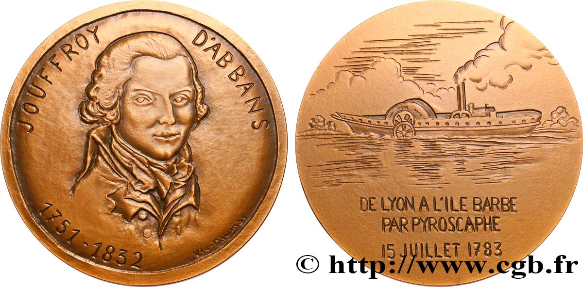 SCIENCE & SCIENTIFIC Médaille, Claude de Jouffroy d Abbans AU