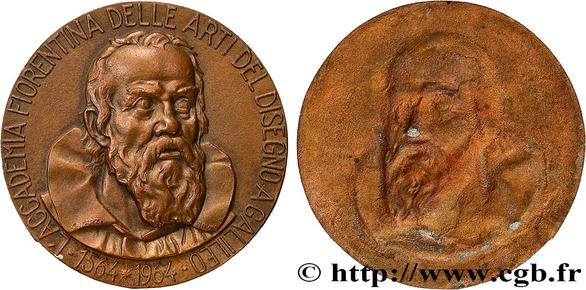 SCIENCES & SCIENTIFIQUES Médaille, Galilée, Académie du dessin de Florence AU
