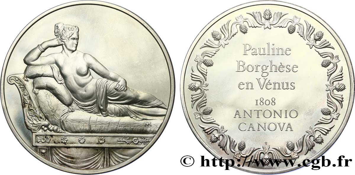 THE 100 GREATEST MASTERPIECES Médaille, Pauline Borghèse par Canova AU
